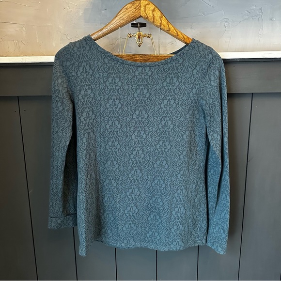 LOFT Tops - Ann Taylor LOFT Dark‎ Teal Lace Top Button Wrist Semi Sheer Size Small